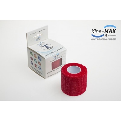 Kine-Max Cohesive Elastic Bandage ELASTICKÁ SAMOFIXAČNÍ BANDÁŽ 5 cm x 4,5 m - Červená