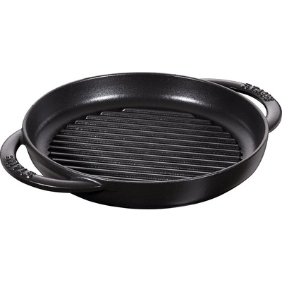 Staub Liatinová grilovacia panvica okrúhla čierna 22 cm