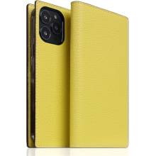 SLG Design D8 Neon Full Grain Leather Diary iPhone 14 Pro Max - Lemon