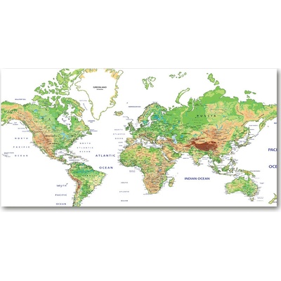 Foto obraz sklo tvrzené mapa sveta 100x50 cm