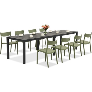 BICA King Double/Provence антрацитно зелен комплект градински мебели за 8 души Bica (BC439ANT-8xBC308ZIE)