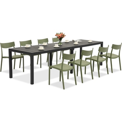 BICA King Double/Provence антрацитно зелен комплект градински мебели за 8 души Bica (BC439ANT-8xBC308ZIE)