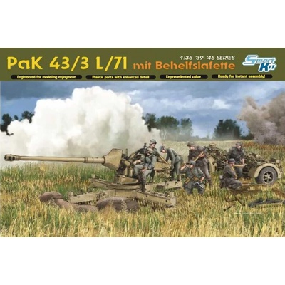 Dragon Models Model Kit military 6522 PaK 43/3 L/71 MIT BEHELFSLAFETTE 1:35