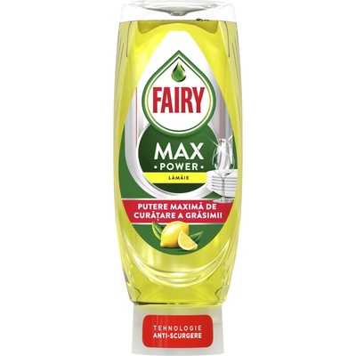 Fairy измиващ препарат за съдове, Max Power, Лимон, 545мл
