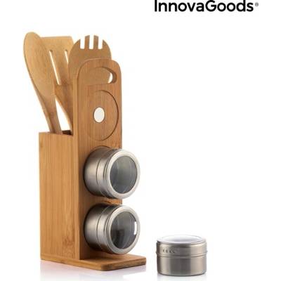 InnovaGoods Bambusový set do kuchyně s kořenkami