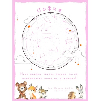 Image 1 of Takedstars Звездна карта - Детски 6 (Postervramka-41-w1)