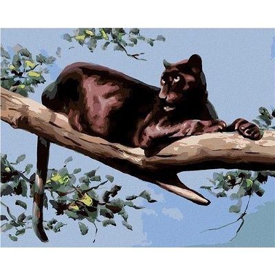 zuty Malování Podle Čísel Panter Ležící Na Větvi D. Rusty Rust 80 x 100 Cm Plátno