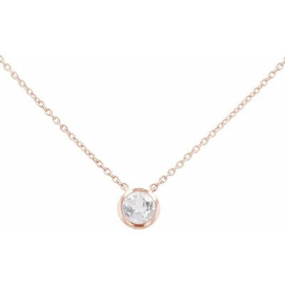 Eppi Bezel náhrdelník s bielym topásom N34510