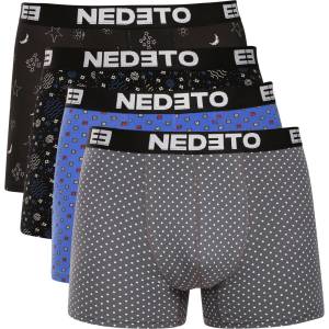Nedeto Комплект от четири - мъжки боксерки Nedeto многоцветни Nedeto | Cheren Sin Siv Mnogotsveten | МЪЖЕ | M