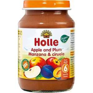 Holle Био плодово пюре Holle - Ябълка и сливи, 190 g (BB210322) - ozone