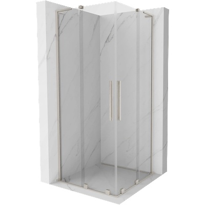 Mexen Velar L Duo плъзгаща се душ кабина 90 x 90 см, прозрачна, матиран никел - 871-090-090-02-03-97 (871-090-090-02-03-97)