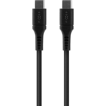 Fixed FIXDLS-CC12-BK Liquid silicone nabíjací a dátový, PD USB-C/USB-C na iPhone/iPad/MacBook/AirPods, 1,2m, černý