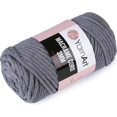 YarnArt Macrame Cord 3mm Barva: Macrame Cord 3mm 774 tmavě šedá