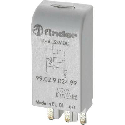 Finder zasouvací modul s diodou S odporem 99.02.8.230.07 Vhodné pro model (relé): Finder 96.04, Finder 96.02 Bulk 10 ks