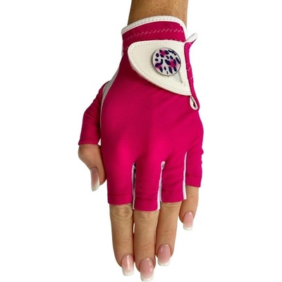 Best of Golf America Half Finger Womens Golf Glove růžová bílo/růžová levá L