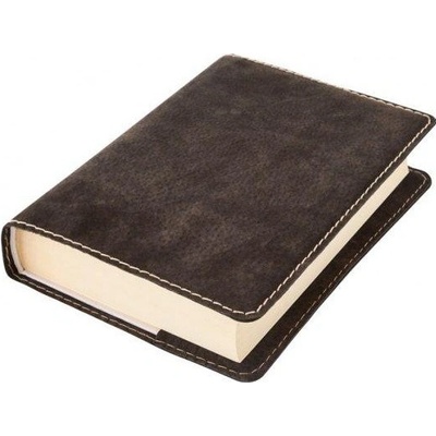 Kožený obal na knihu Klasik M 22,7 x 36,3 cm kůže hnědá tmavá semiš