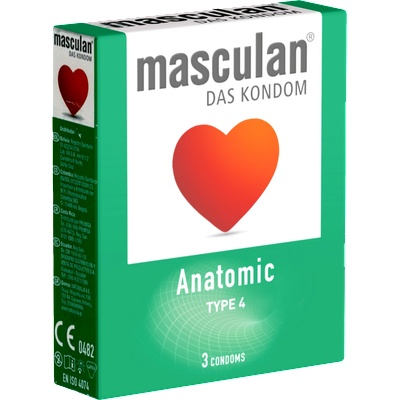 Masculan Single: Typ 4 (anatomic), 3 condoms