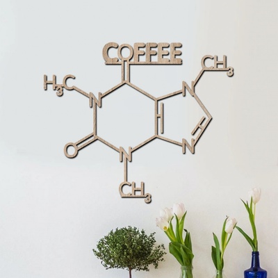 dřevo života Dřevěný obraz COFFEE FORMULA Rozměry (cm): 60x50, Zvolte barvu dekoru: Dub Sonoma