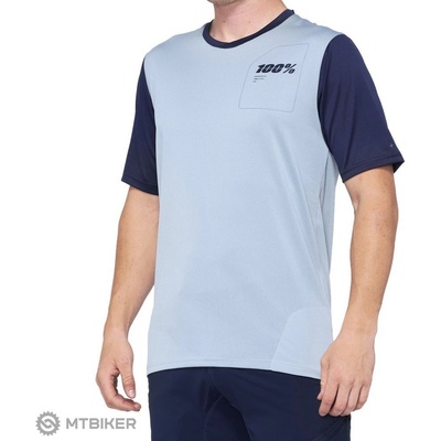 100% RIDECAMP Short Sleeve Lt. Slate Blue/Navy