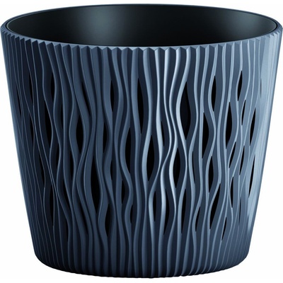 Prosperplast Květináč s vkladem SANDY ROUND antracit 22,5 cm