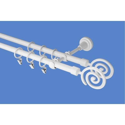GARNÝŽE-HEBR Garnýž Tornado double bílá dvojitá 400 cm