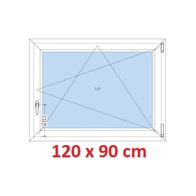 Soft Plastové okno 1200 x 900 mm otevíravé a sklopné Bílá