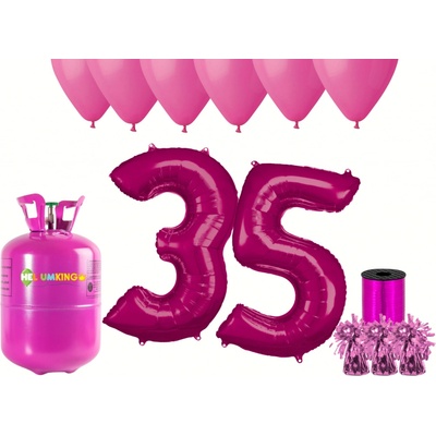 HeliumKing Helium párty set na 35. narozeniny s růžovými balónky