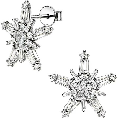 Zlaton Náušnice bílé zlato hvězda pecky 1.7cm 2.25g s diamanty 1.000ct 000112411237