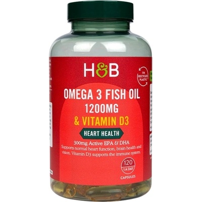 Holland & Barrett Omega 3 Fish Oil 1200 mg & Vitamin D3 [120 Гел капсули]