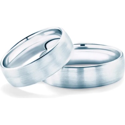 SAVICKI Сватбени халки: бяло злато, полукръгъл профил. 6 мм