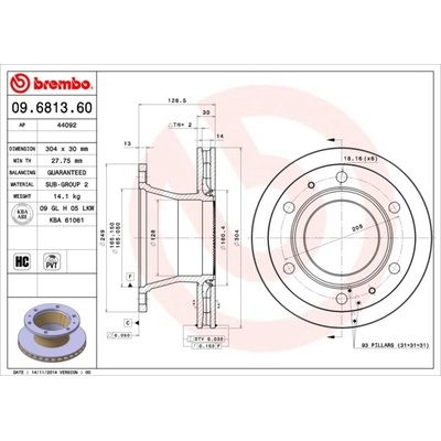 Brzdový kotúč BREMBO 09.6813.60