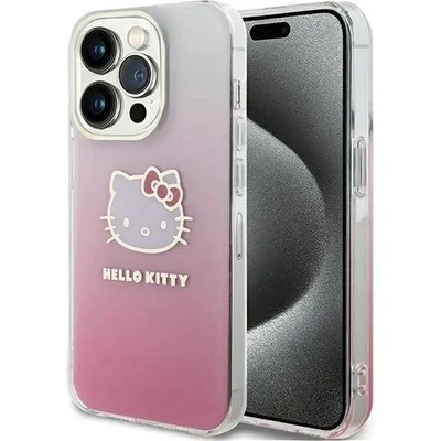 Hello Kitty Кейс Hello Kitty IML Gradient Electrop Kitty Head за iPhone 14 Pro, розов (Hel000014-0)