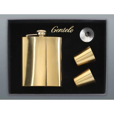 Súprava GOLD ploskačka 210 ml s otvárakom a štamperlíkmi