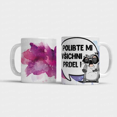E-cut.cz Hrnek Polibte mi všichni prdel! Modrá 330 ml