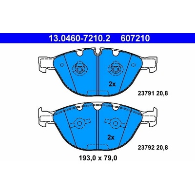 ATE 607210 Súprava brzdových doštičiek 13.0460-7210.2