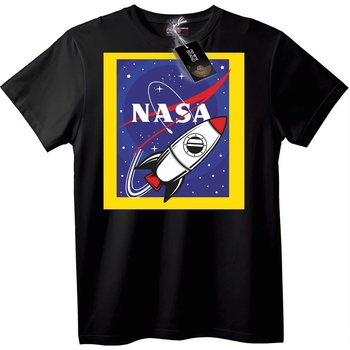 NOONEBRAND Тениска NASA ракета космос - 2XL, White