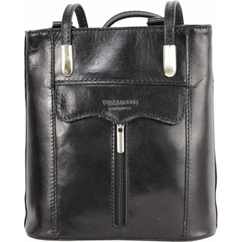 Kožená kabelka batoh 438 černá