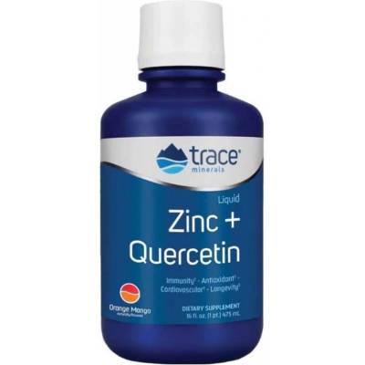 Trace Minerals Liquid Zinc + Quercetin, портокал и манго, 473 ml, Trace Minerals (9324)