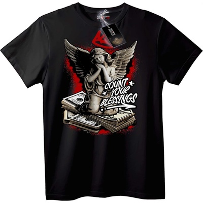 Тениска Преброй Благословиите Ангел - 5XL, Black