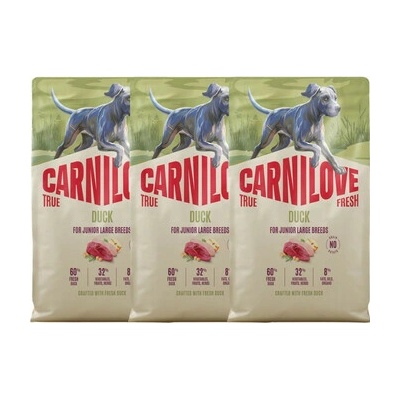 Carnilove True Fresh Dog Duck Junior Large 3 x 4 kg