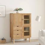 vidaXL Висок шкаф OTTA, 85x43x125 см, борово дърво масив (351306)