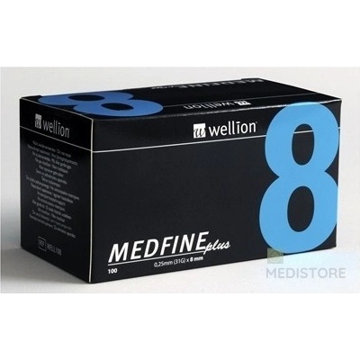 Wellion MEDFINE plus Penneedles 8 mm ihla na aplikáciu inzulínu pomocou pera 1x100 ks