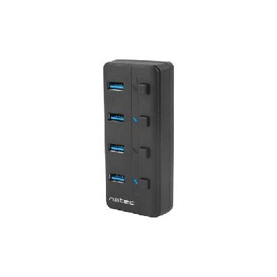 USB хъб Natec USB 3.0 Hub Mantis 2 4-Port On/Off With AC Adapter (NHU-1557)