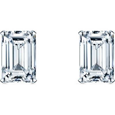 SAVICKI Обеци Share Your Love: бяло злато, диаманти с шлифовка "смарагд