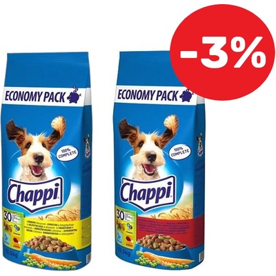 Chappi s hovädzím mäsom hydinou a zeleninou 2 x 13,5 kg