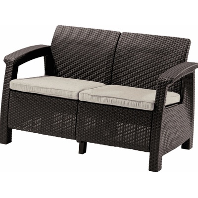 KETER pohovka GREEK LOVE SEAT | hnedá