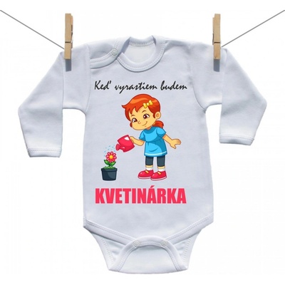 Boodyy Body s dlhým rukávom Keď vyrastiem budem kvetinárka