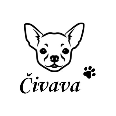 Nažehlovací nápis Čivava Vzor: 1, Potisk: černá, Motiv: srdce