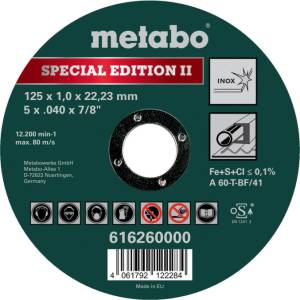 Metabo Диск за метал 125х1.0х22.2mm A60T BF41 Inox (616260000) - topmarket