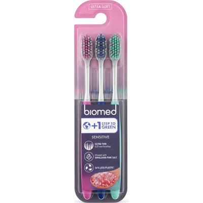 BIOMED zubní kartáček PINK SALT Ultra Soft 3 ks